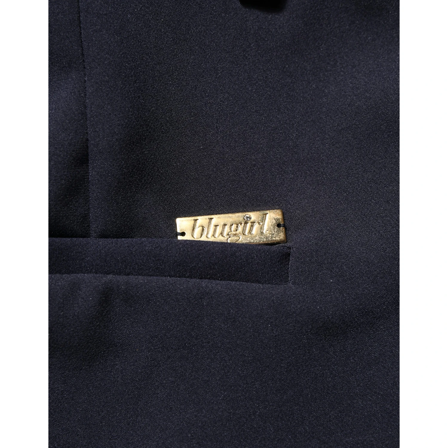 Dark Blue High Waist Straight Dress Formal Trouser Pants