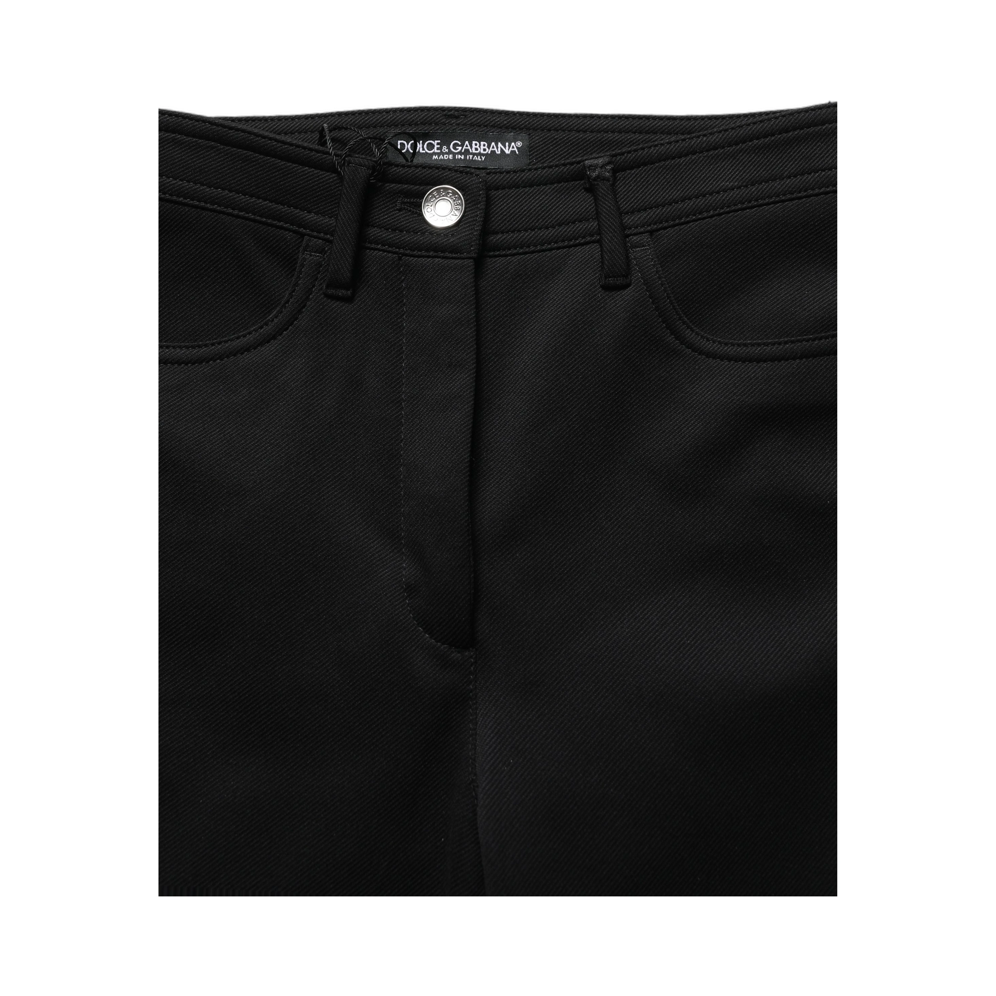 Black Nylon Stretch Skinny High Waist Pants