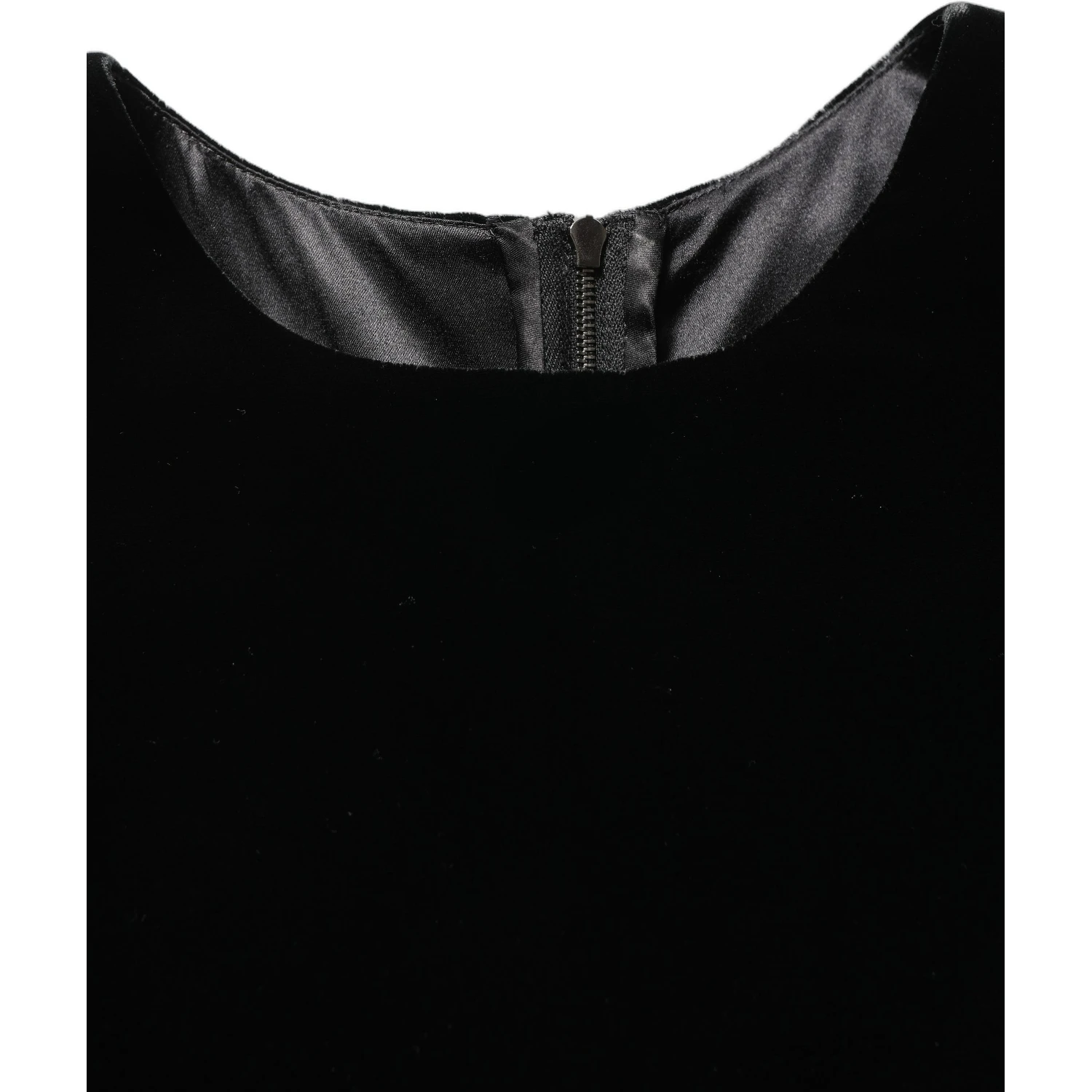 Black Viscose Velvet Floor Length Gown Dress