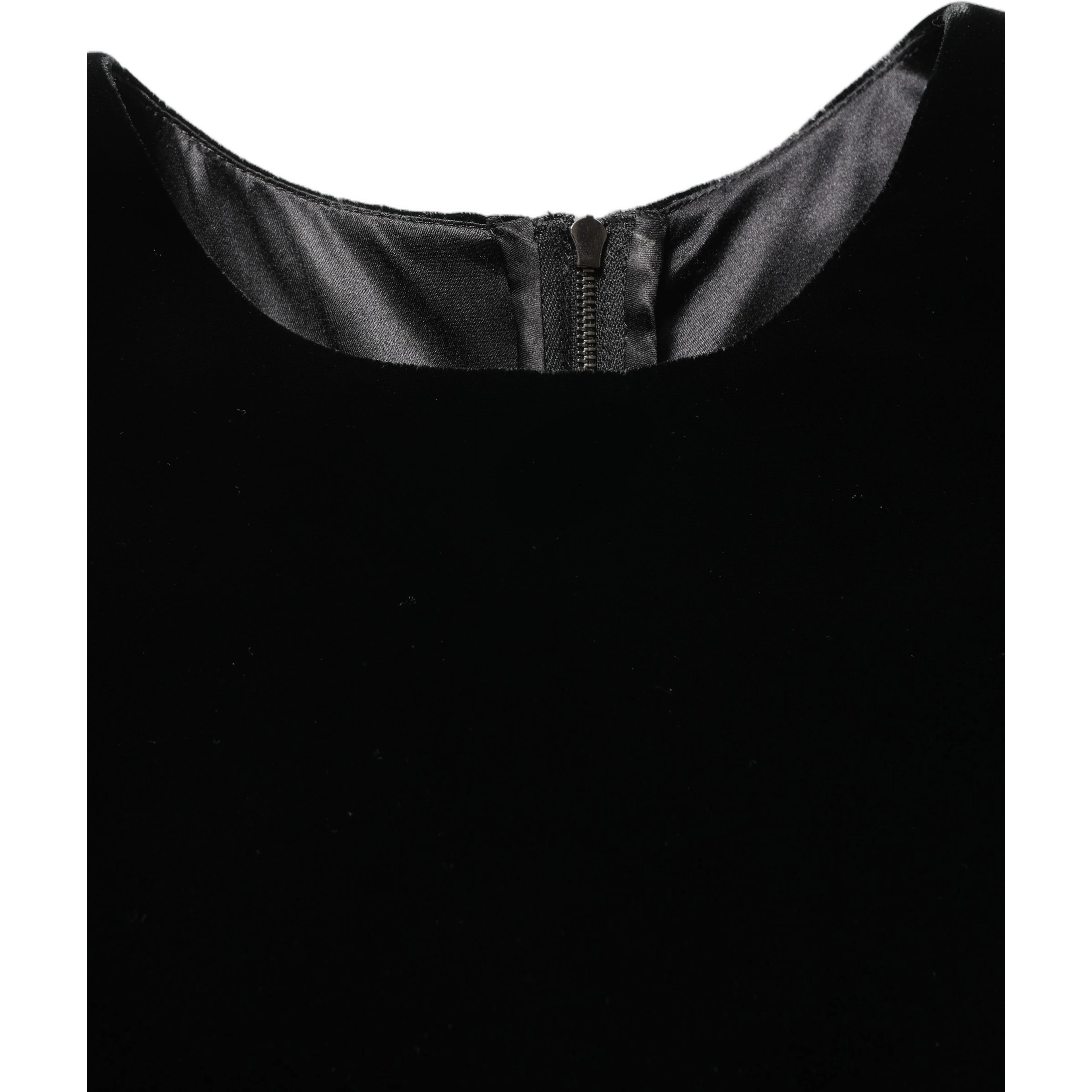 Black Viscose Velvet Floor Length Gown Dress