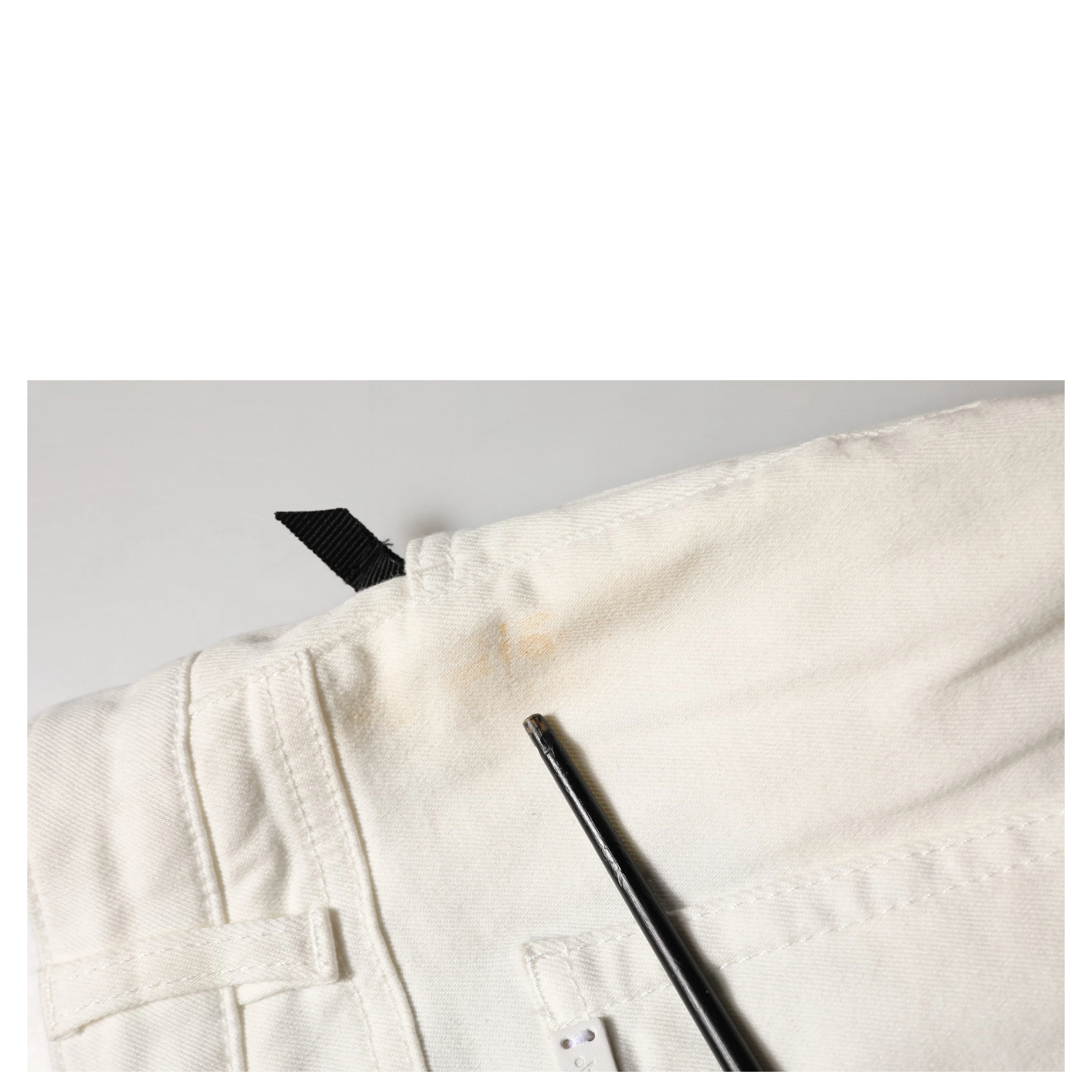 White Tattered Skinny Cotton Denim Jeans