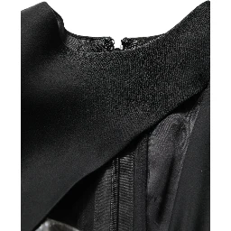 Black Silver OneShoulder Cocktail Gown Dress