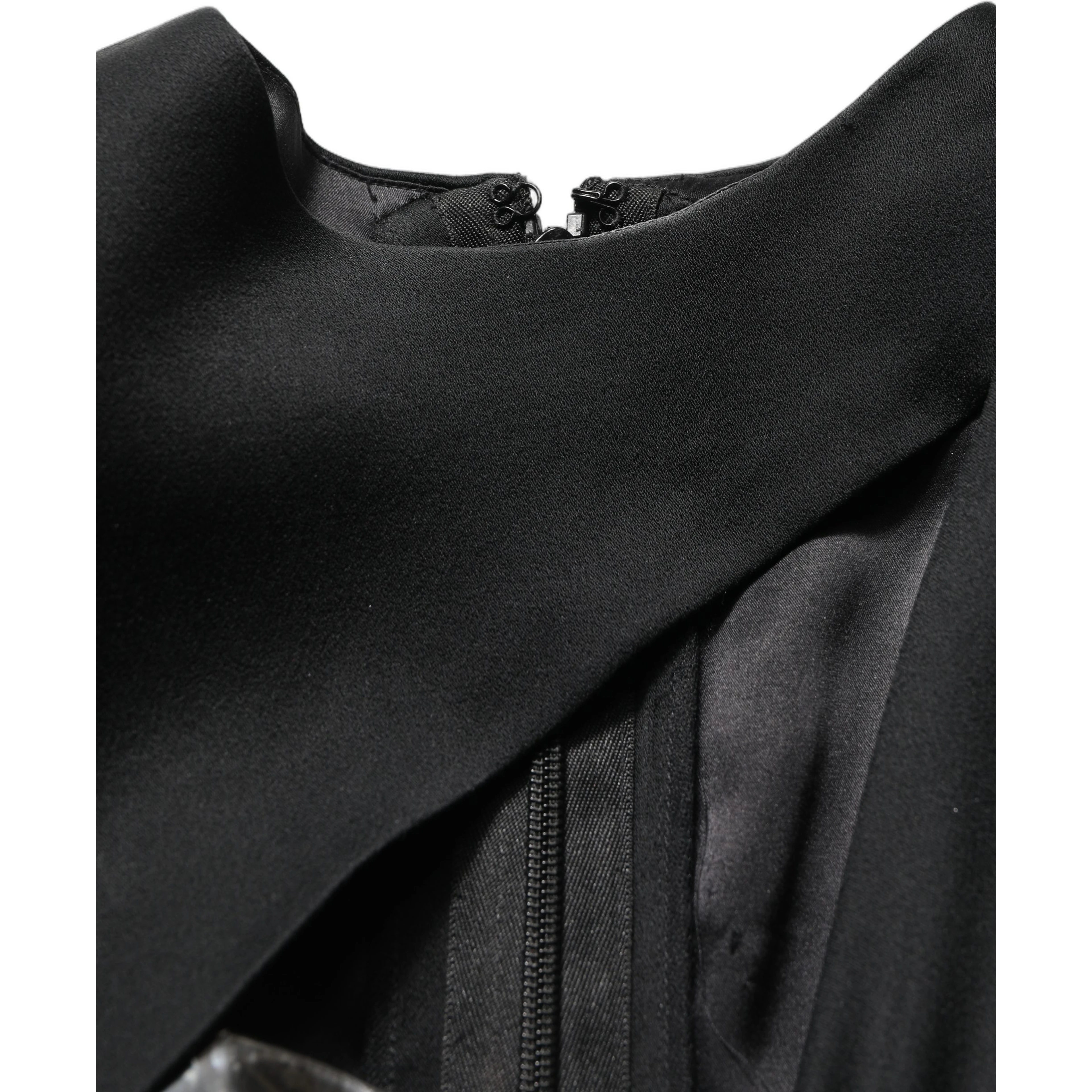 Black Silver OneShoulder Cocktail Gown Dress