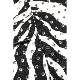 Black White Zebra Crystal Embellished Dress