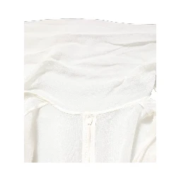 White Silk Sheer Draped Long Gown Dress