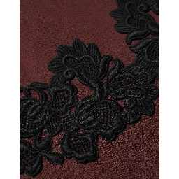 Maroon Lace Sleeveless Knee Length Dress