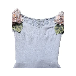 Light Blue Hydrangea Embellished Cap Sleeve Dress