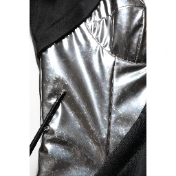 Black Silver OneShoulder Cocktail Gown Dress