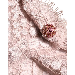 Pink Lace Long Sleeves Evening Gown Dress