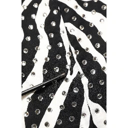 Black White Zebra Crystal Embellished Dress
