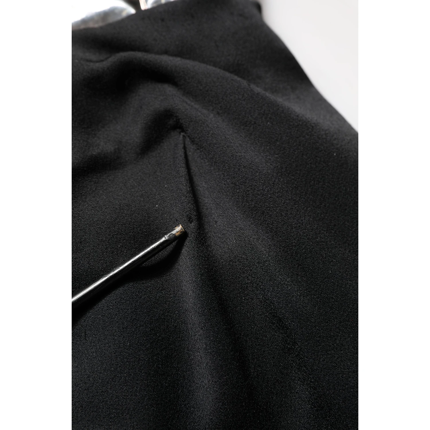 Black Silver OneShoulder Cocktail Gown Dress