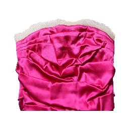 Hot Pink Ruched Satin Strapless Gown Dress