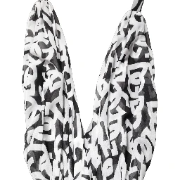 Black White Logo Sleeveless Floor Length Maxi Dress