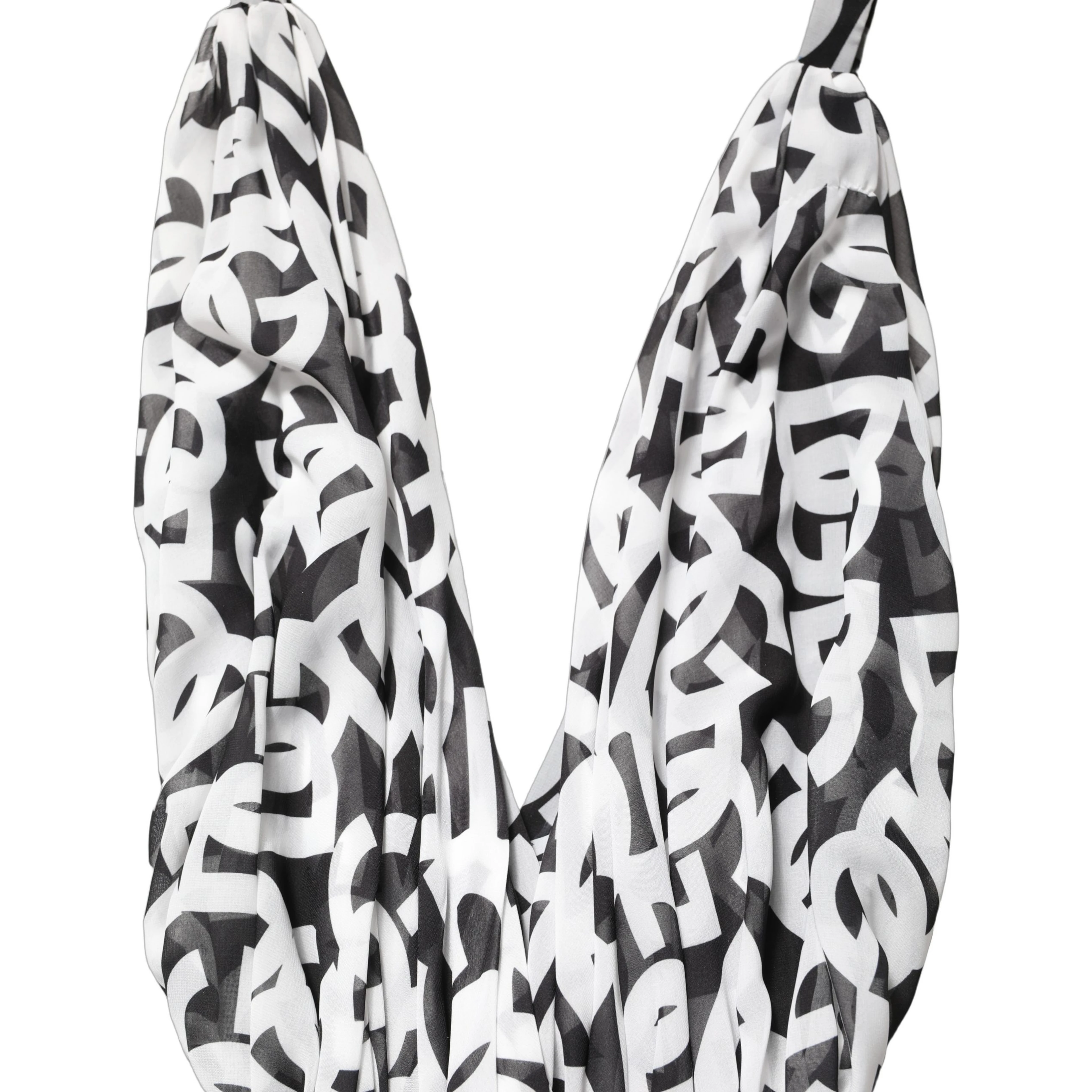 Black White Logo Sleeveless Floor Length Maxi Dress