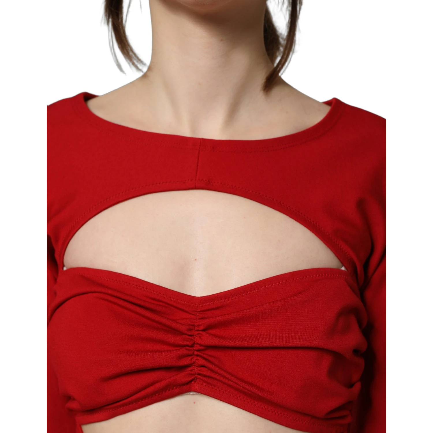 Red Cut Out Bodycon Long Sleeves Sheath Glove Dress