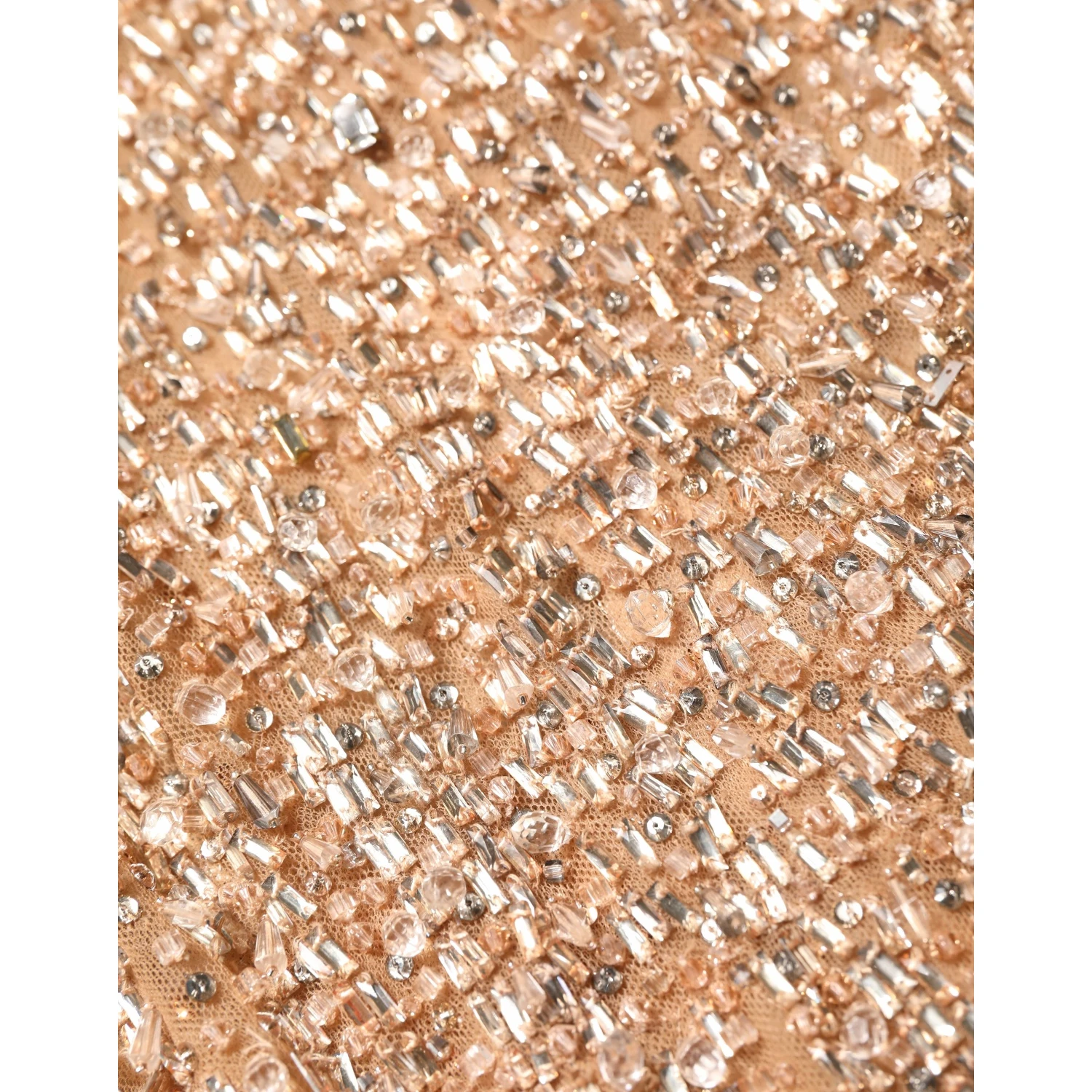 Brown Crystal Embellished Mermaid Gown Dress