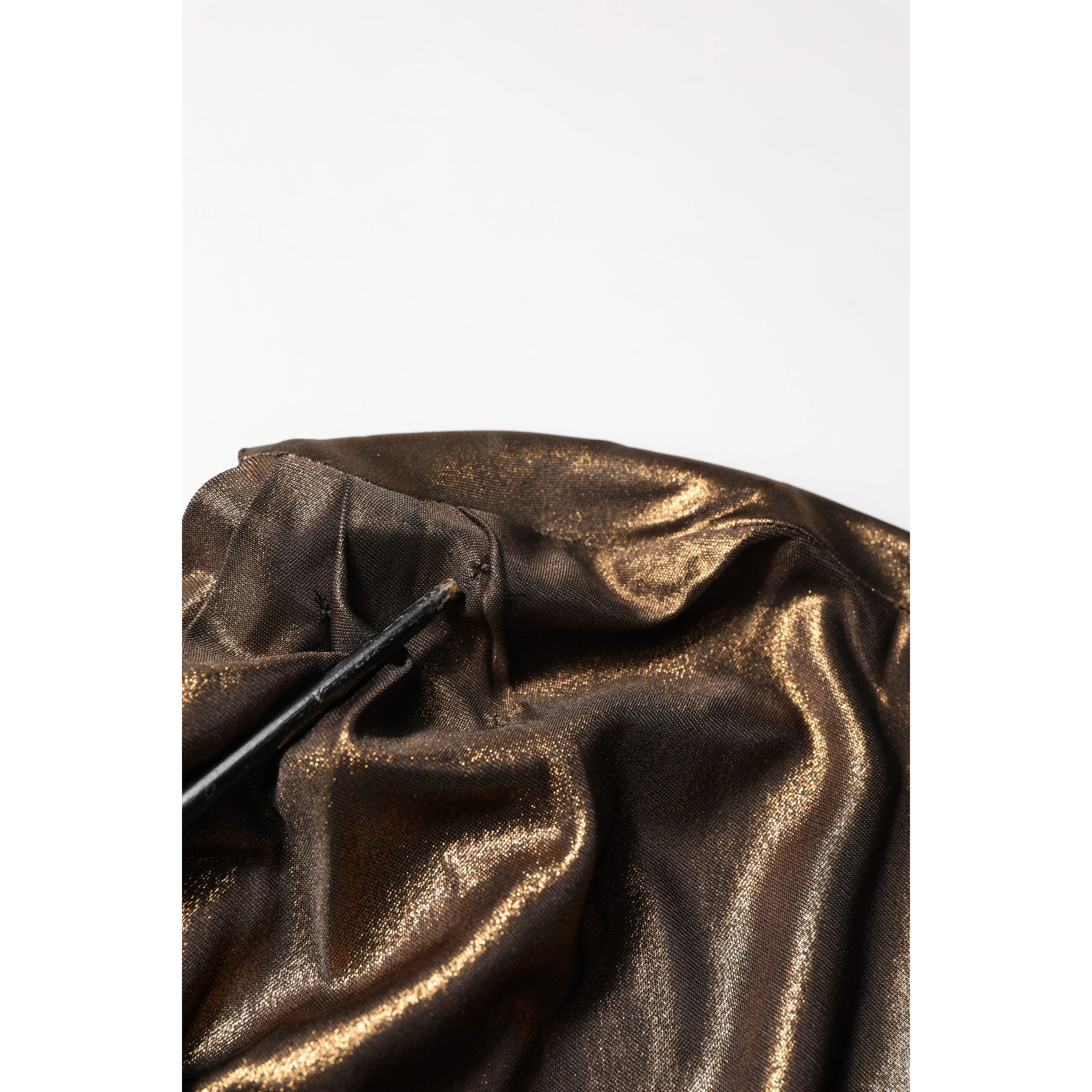 Bronze Asymmetrical Draping OneShoulder Dress