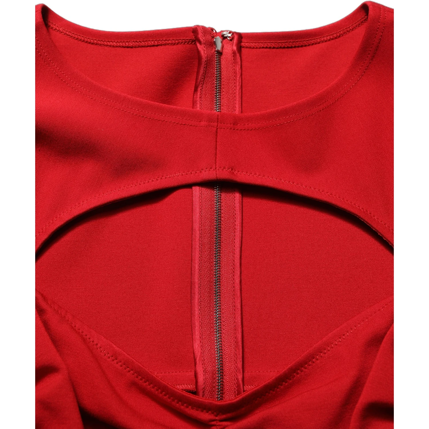 Red Cut Out Bodycon Long Sleeves Sheath Glove Dress