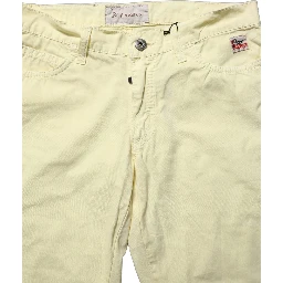 Yellow Cotton Straight Casual Denim Trouser Jeans