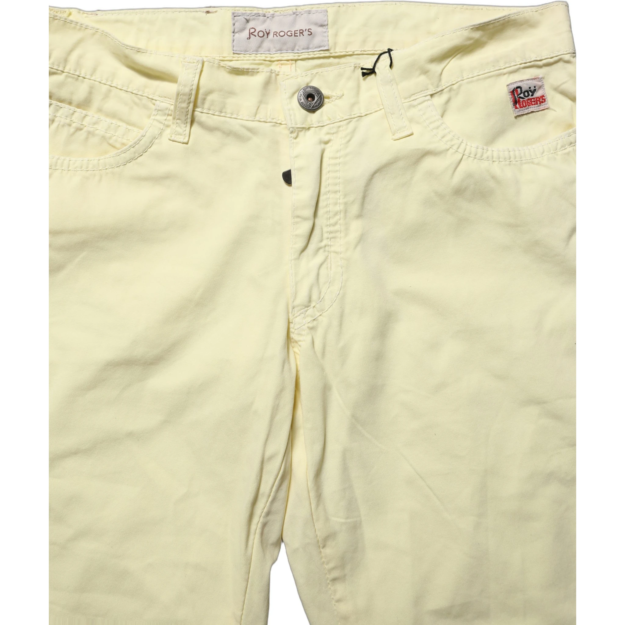 Yellow Cotton Straight Casual Denim Trouser Jeans