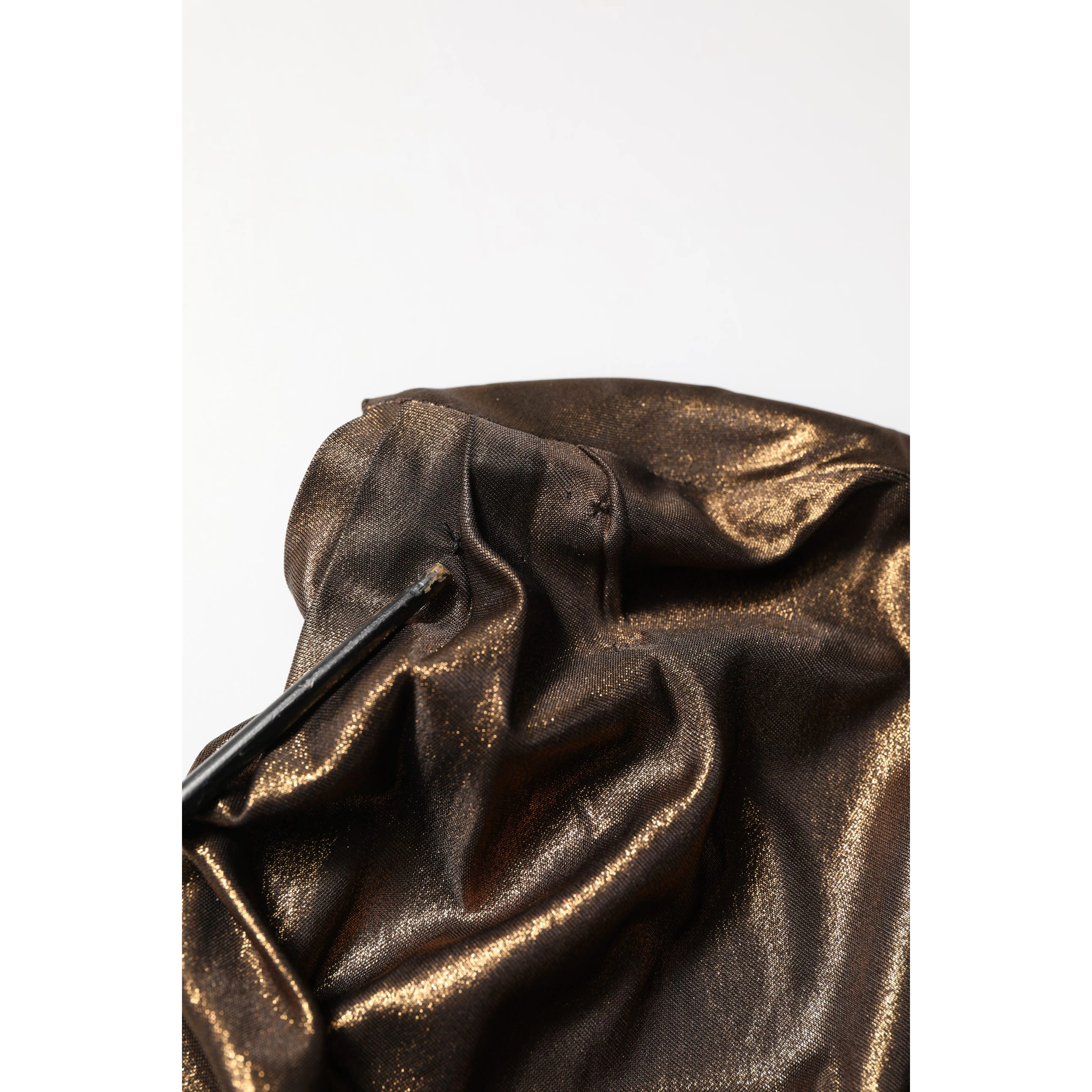 Bronze Asymmetrical Draping OneShoulder Dress