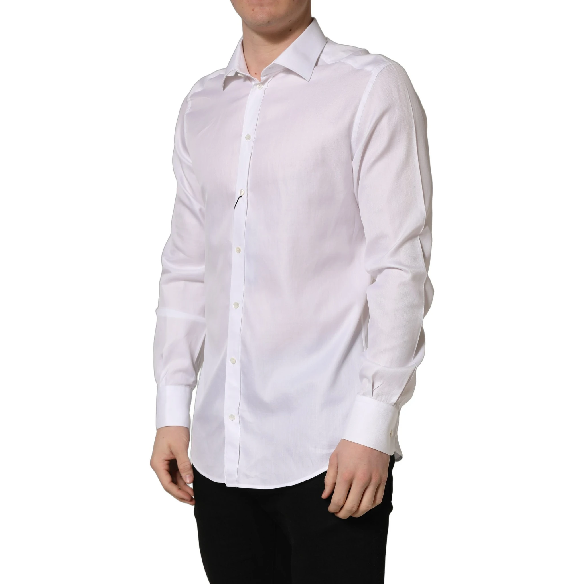 White Cotton Collared Dress Formal Men Shirt