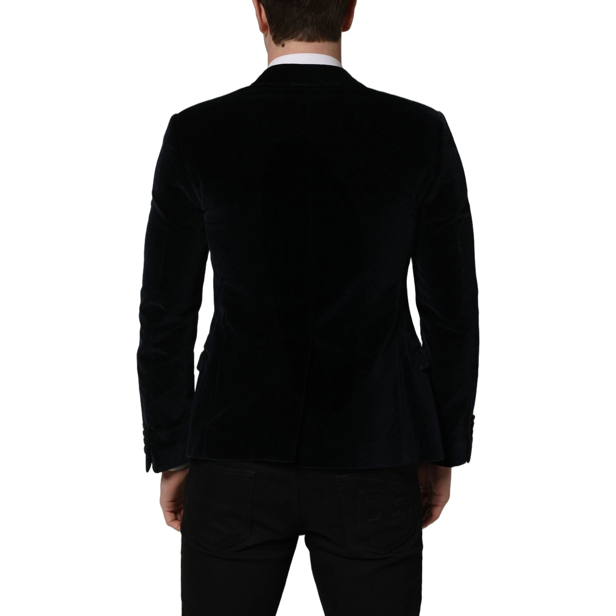 Black Cotton Single Breasted Jacket Blazer