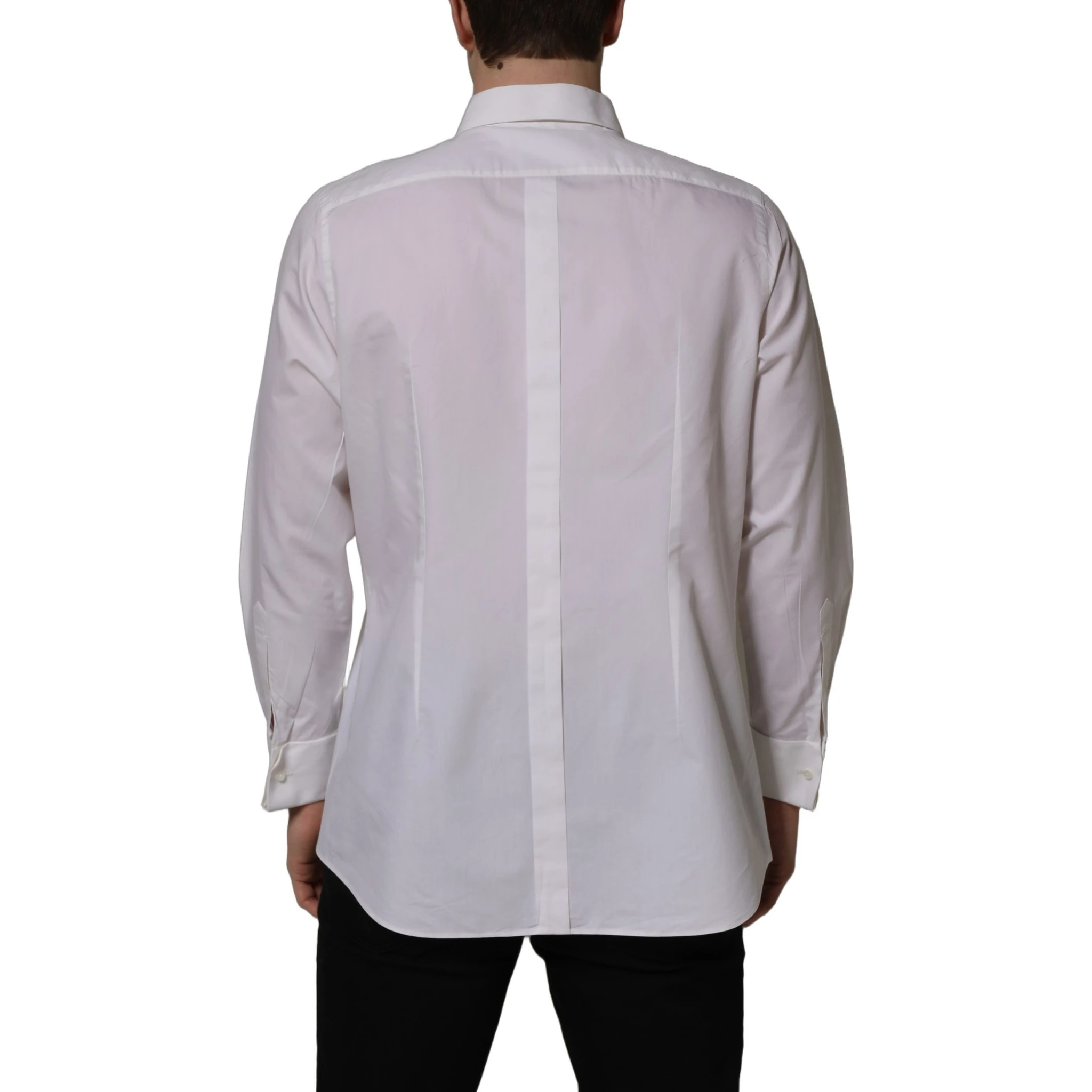 White Bib Cotton Poplin Dress Formal Shirt