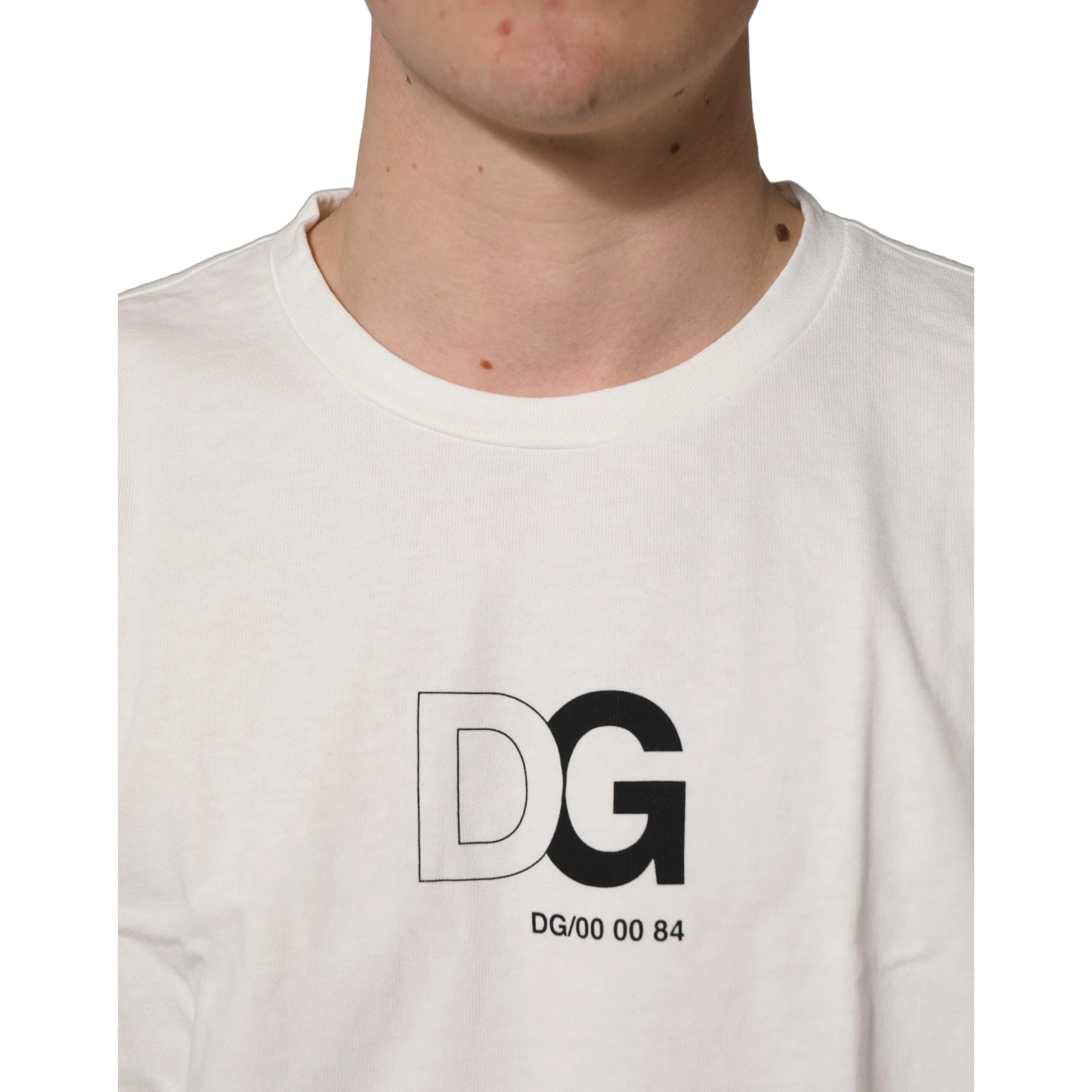 White DG Logo Crew Neck Short Sleeves T-shirt