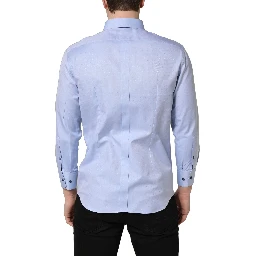 Light Blue Cotton Dress Formal Men Shirt