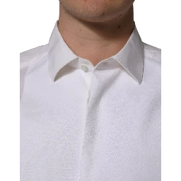 White Bib Cotton Poplin Dress Formal Shirt