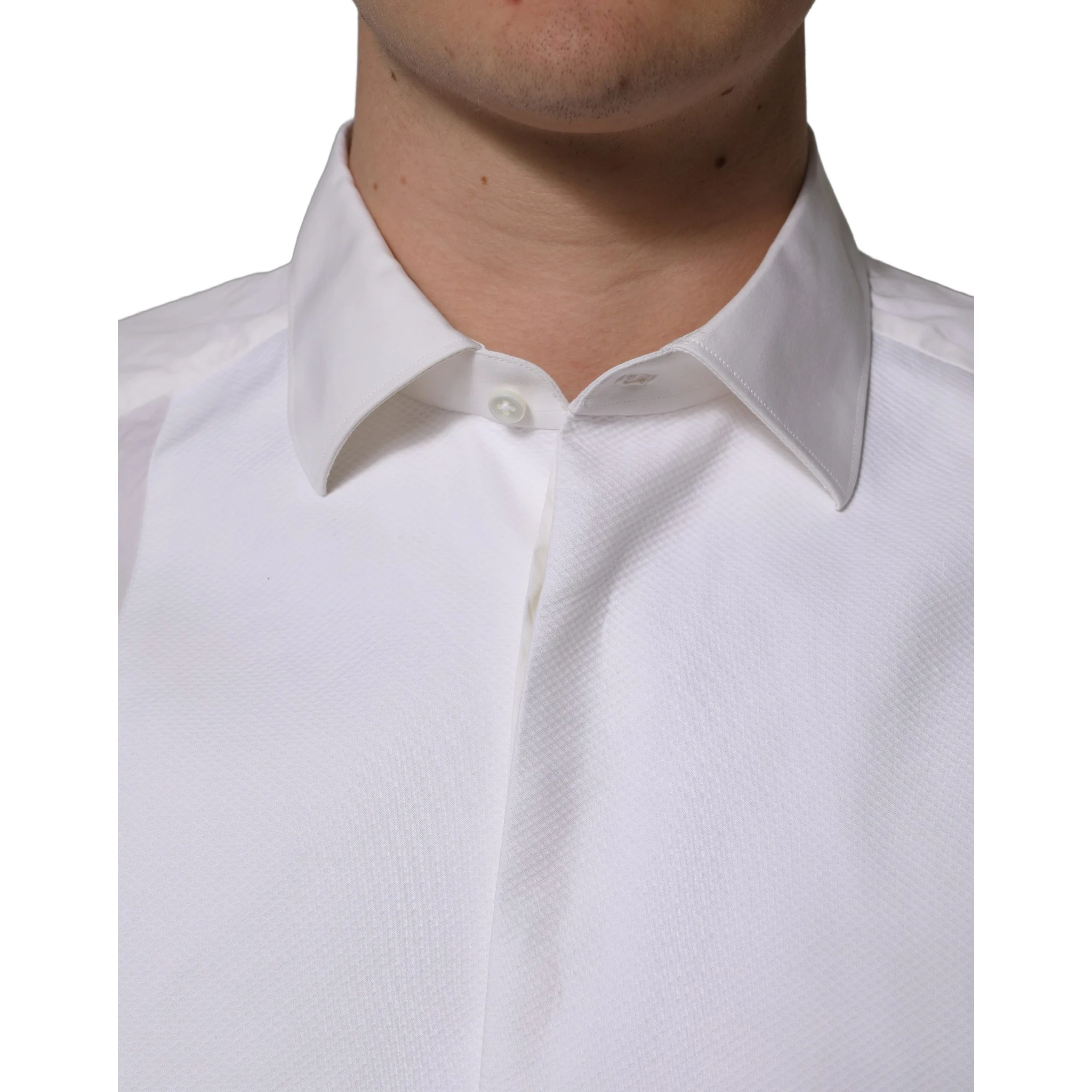 White Bib Cotton Poplin Dress Formal Shirt