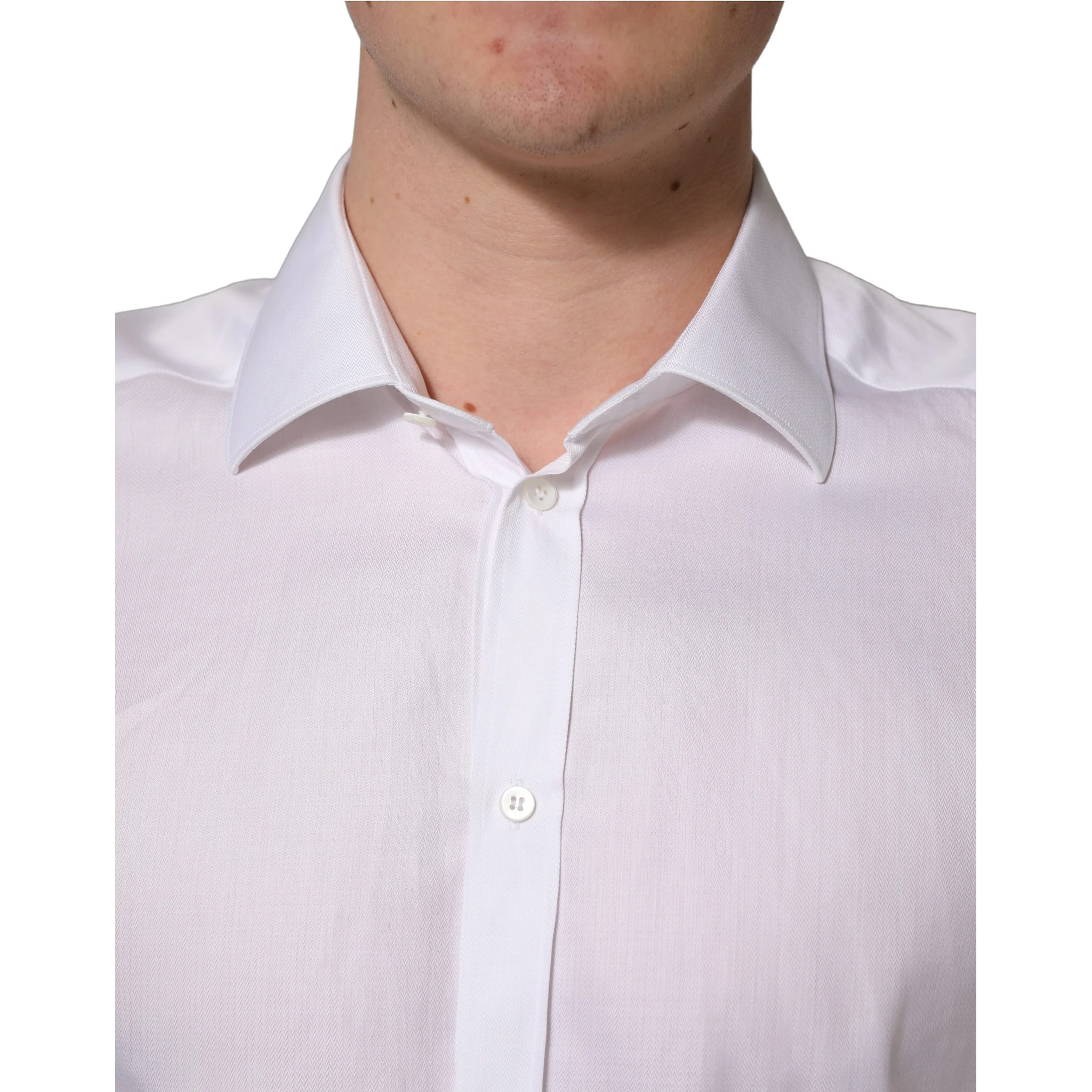 White Cotton Collared Dress Formal Men Shirt