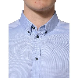 Light Blue Cotton Dress Formal Men Shirt