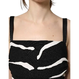 Black White Zebra Cady Calf Length Dress