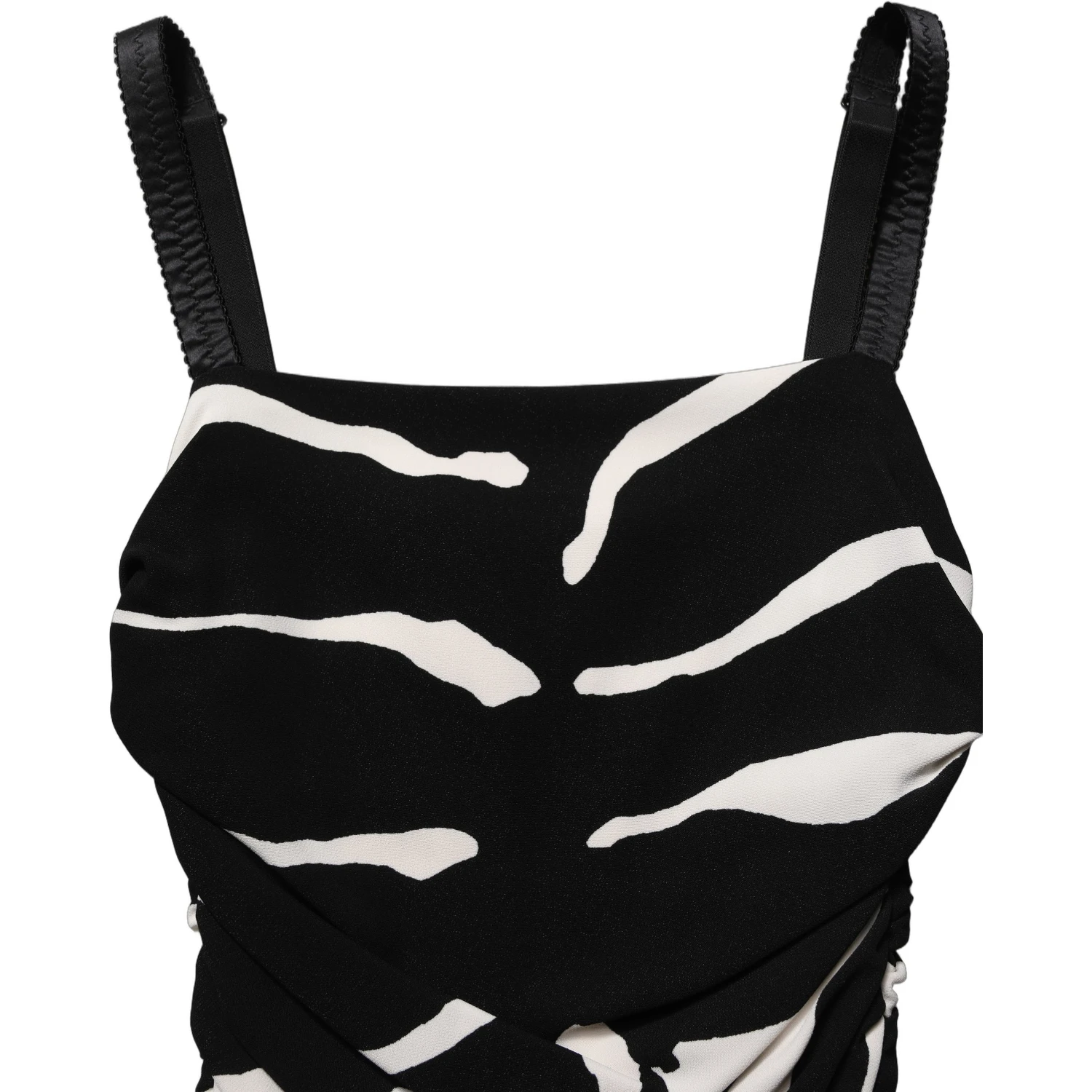 Black White Zebra Cady Calf Length Dress