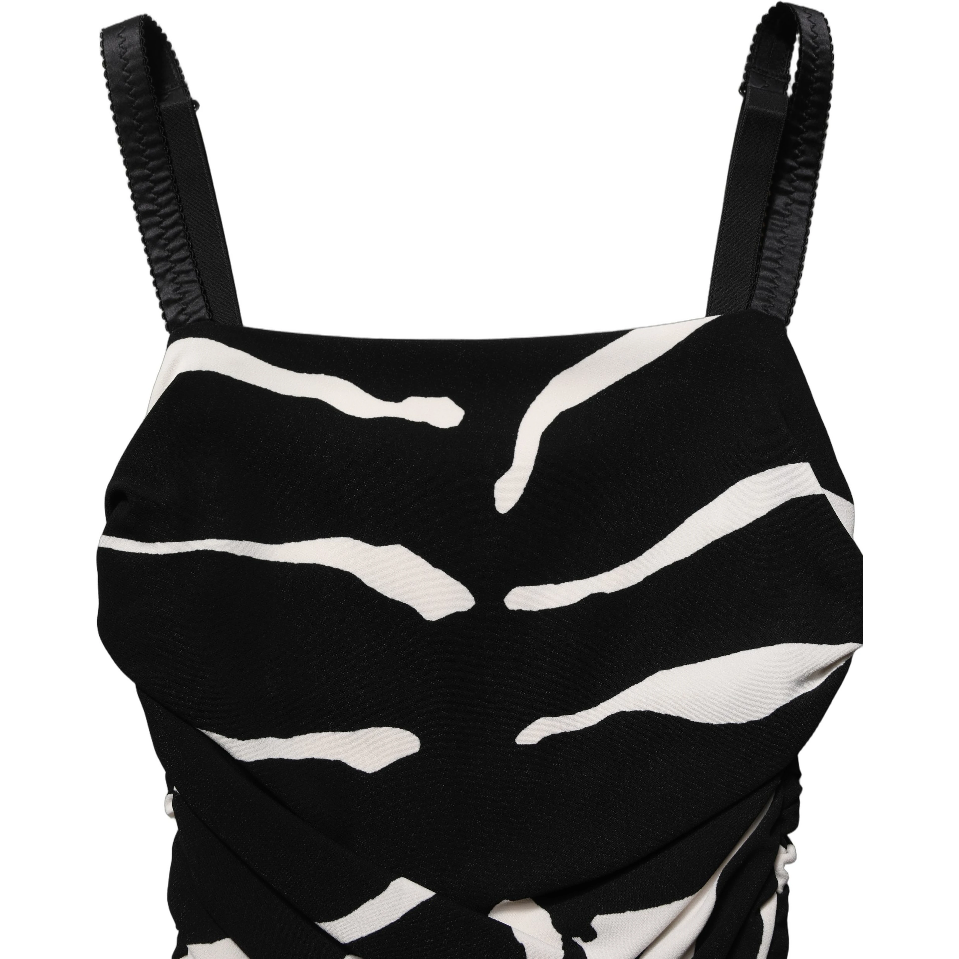 Black White Zebra Cady Calf Length Dress