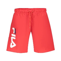 Rosso Poliestere Uomo Swim Shorts