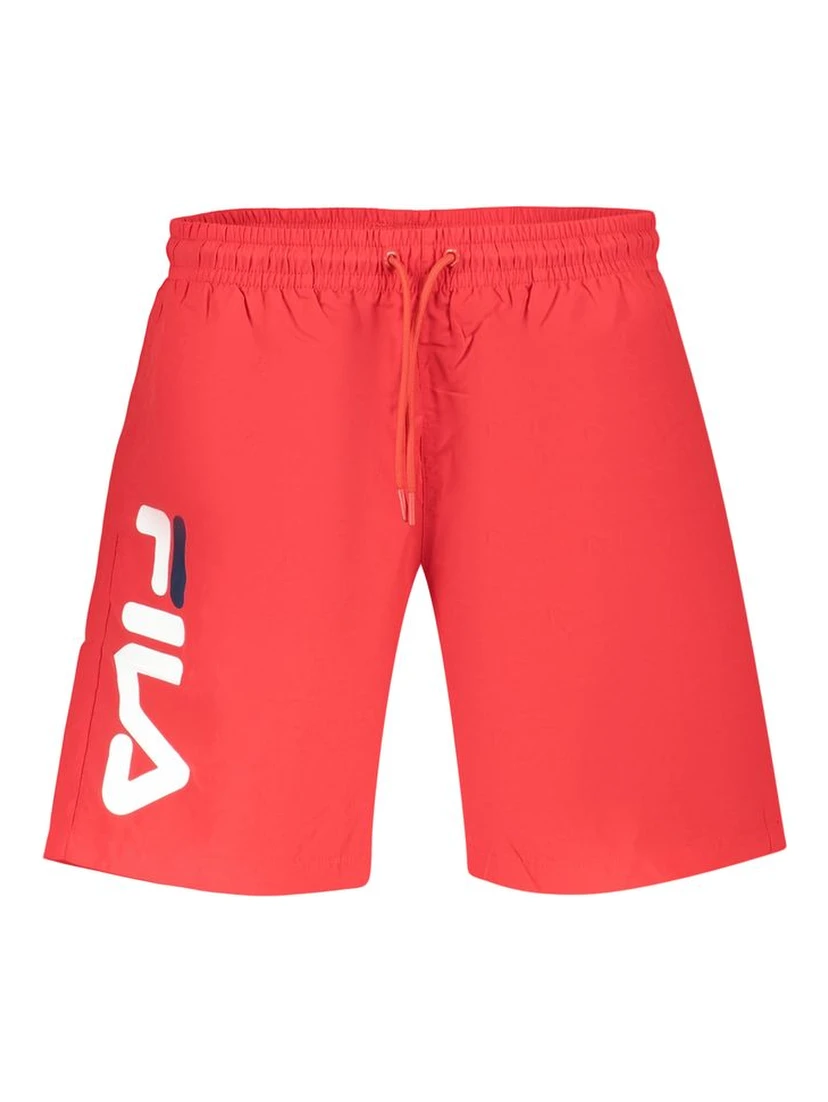 Rosso Poliestere Uomo Swim Shorts