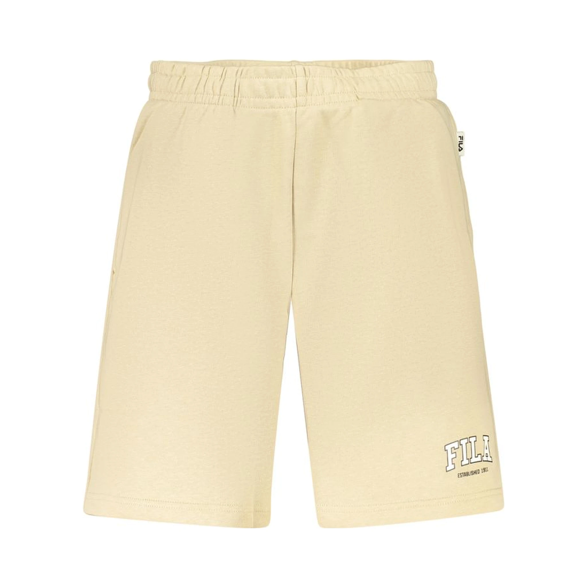 Beige Cotton Mens Short