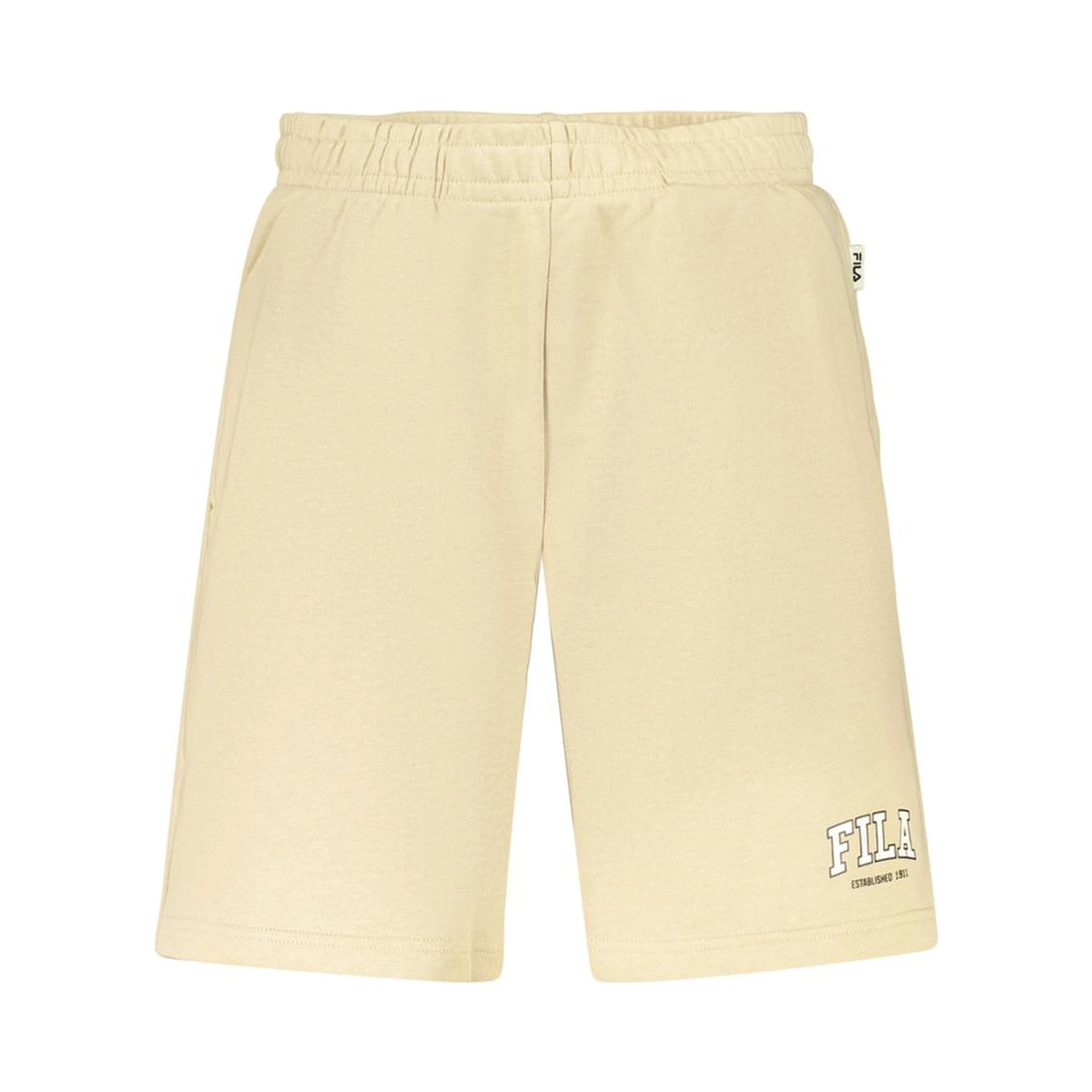Beige Cotton Mens Short