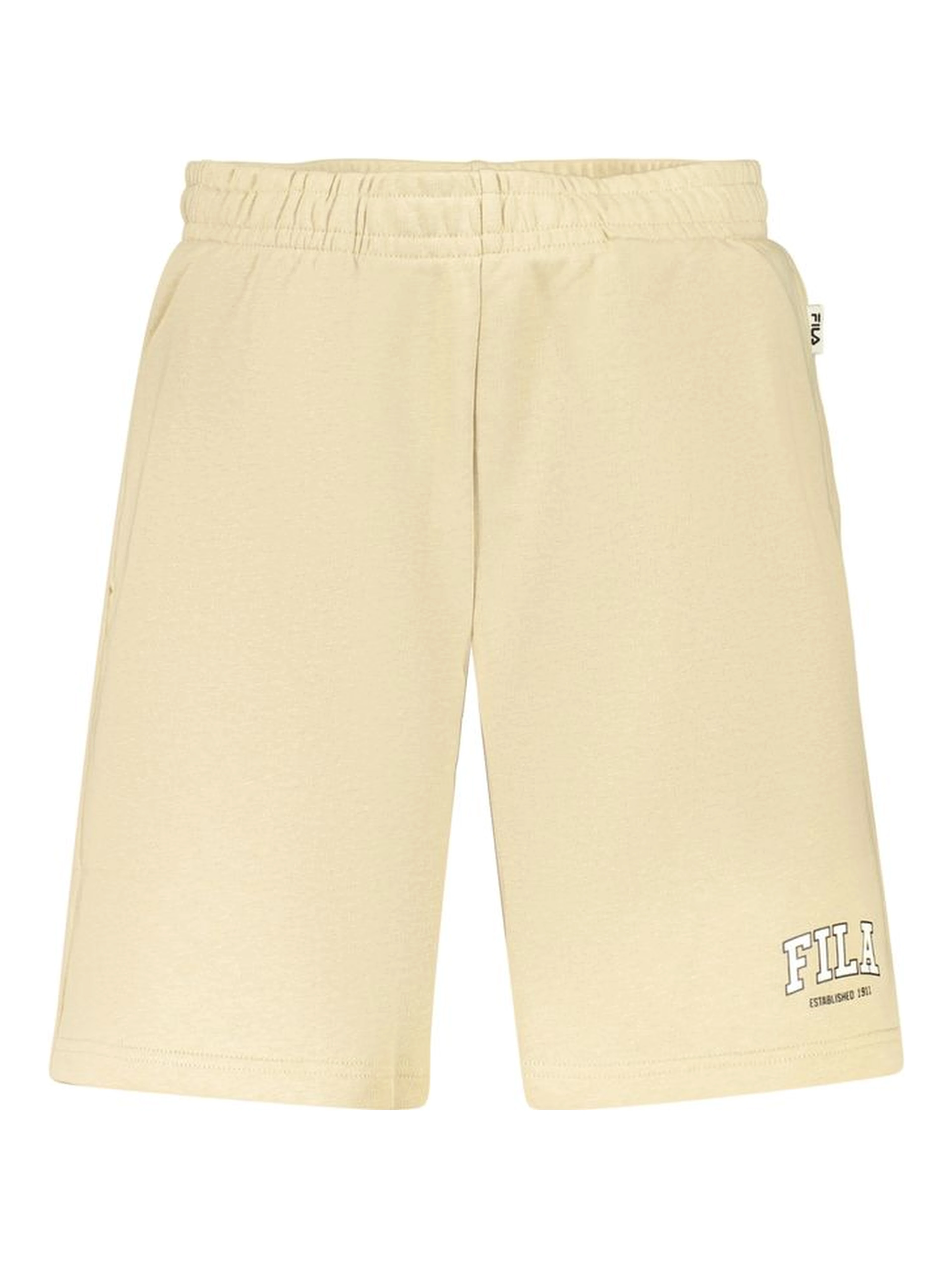 Beige Cotton Mens Short