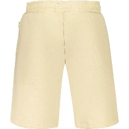 Beige Cotton Mens Short