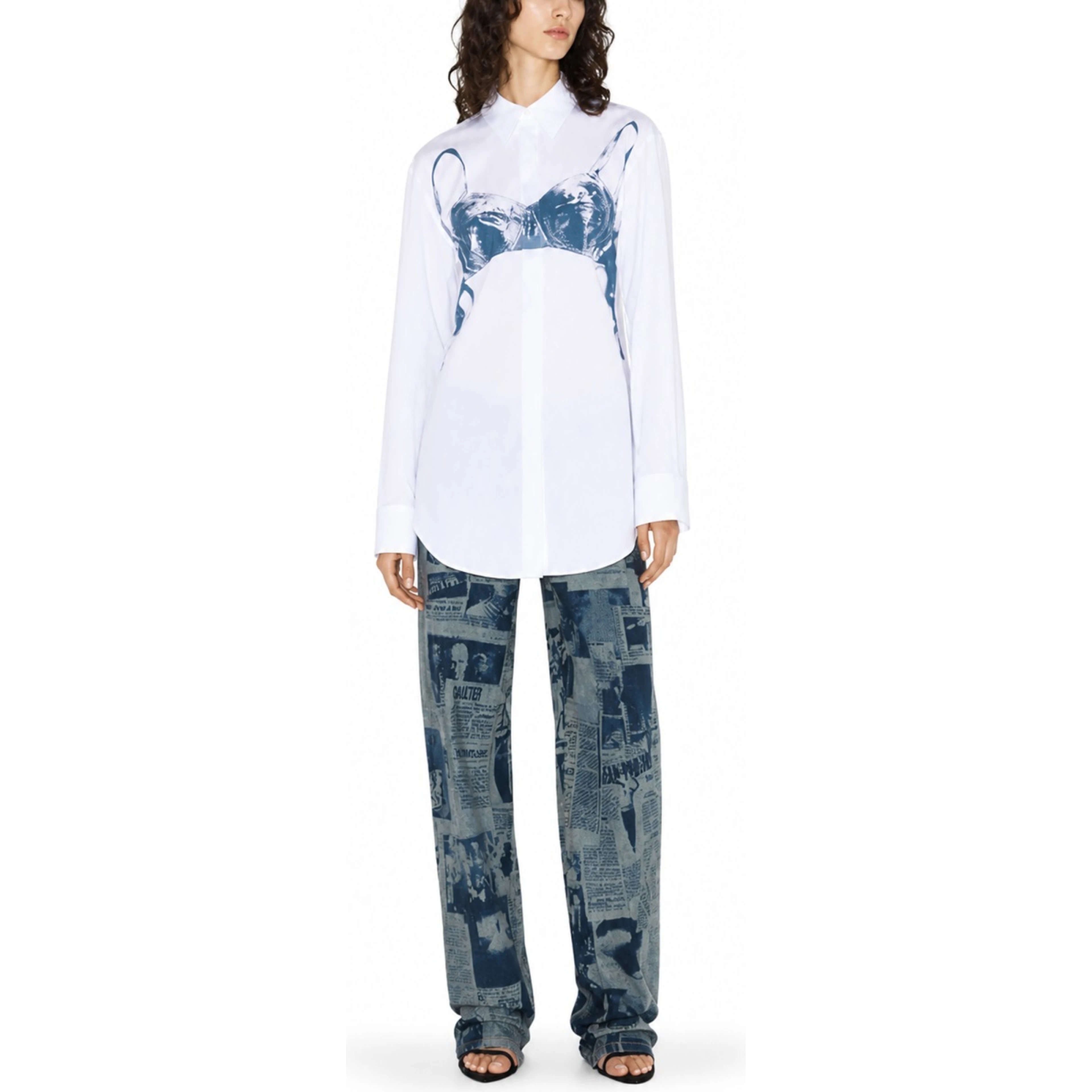 "SCANNED BRA" PRINT SHIRT
