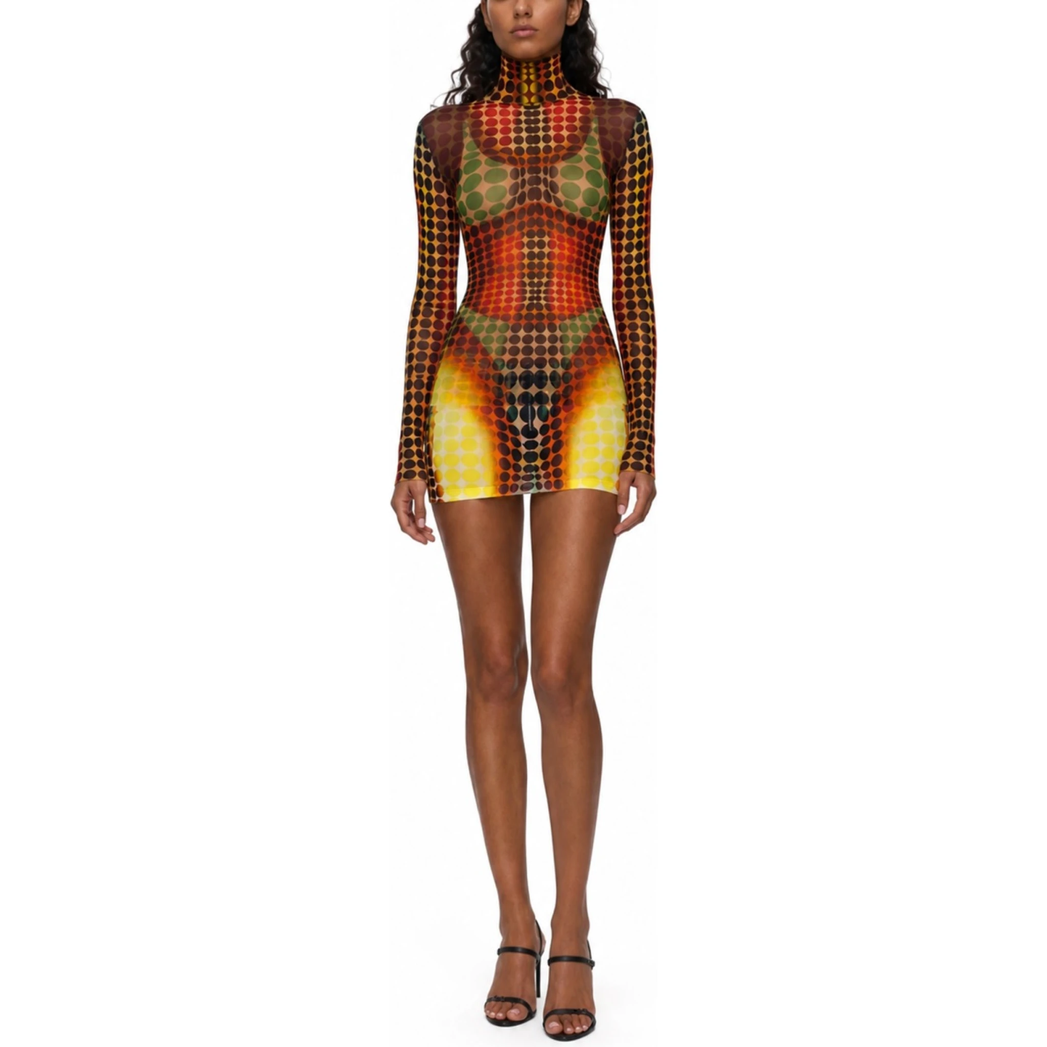HIGH NECK TOP WITH PRINT