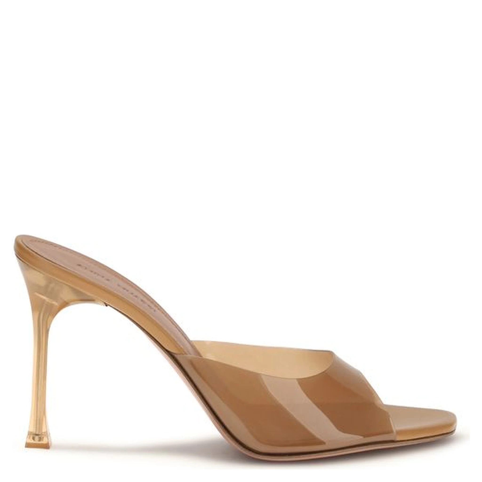 Beige Pvc Stiletto Heel Sandals