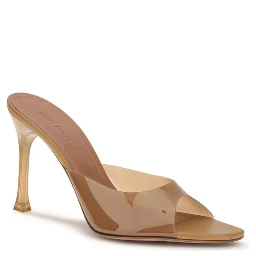 Beige Pvc Stiletto Heel Sandals