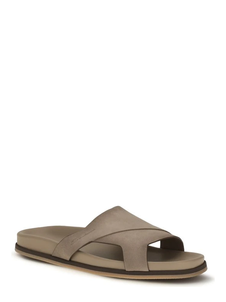 Beige Calf Leather Bos Taurus Flat Sandals alternative