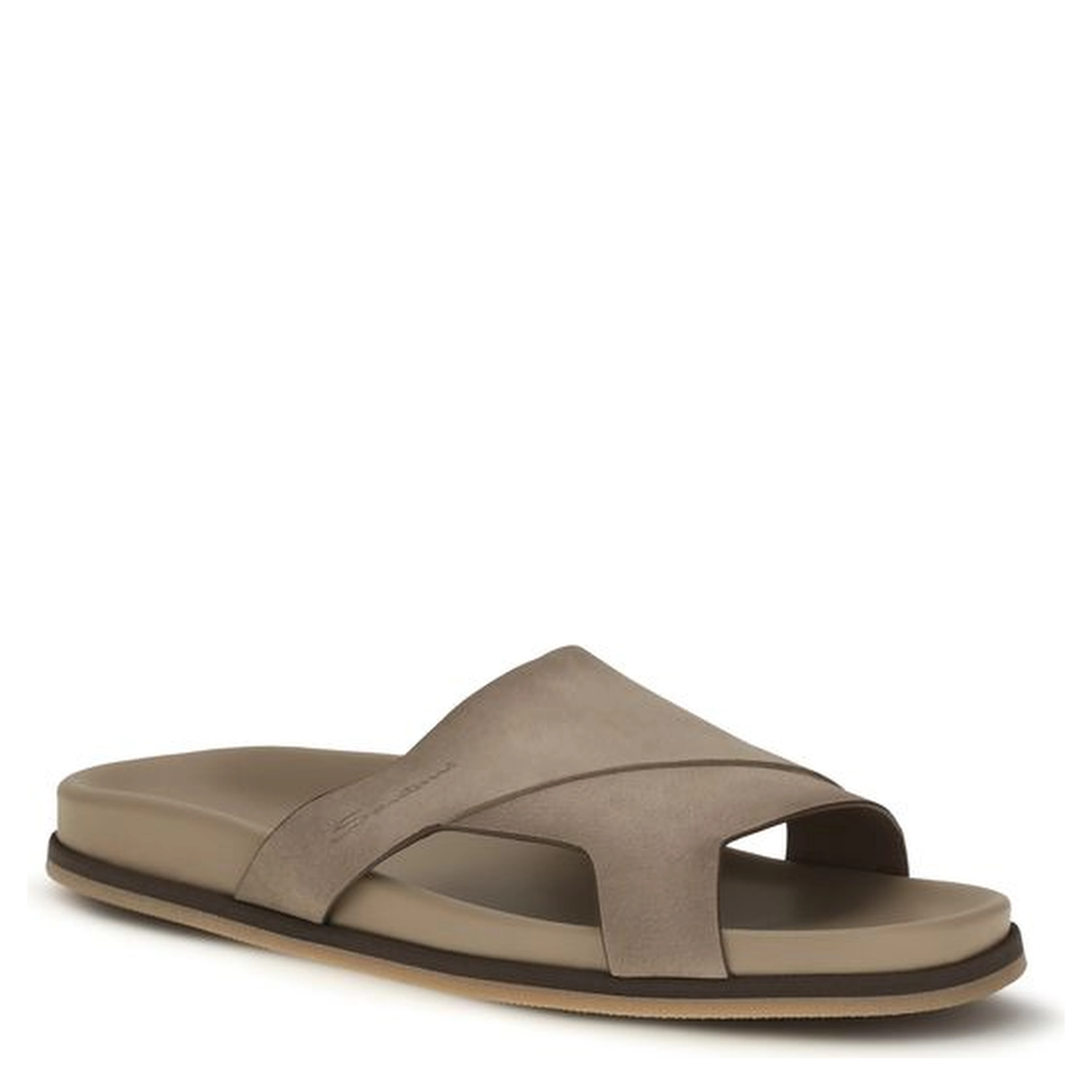 Beige Calf Leather Bos Taurus Flat Sandals