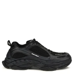 Black Polyester Athletic Sneakers